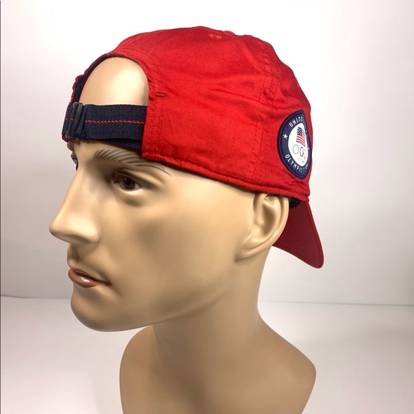 NEW~ Polo Ralph Lauren Red Team USA 2020 Summer Olympics Wordmark Adjustable Hat - Picture 6 of 15